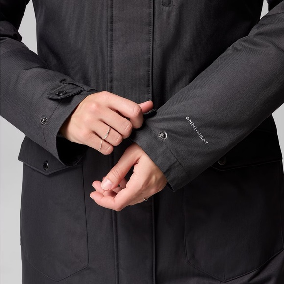 EUC Columbia Women's Suttle Mountain™ Long Insulated Jacket • M • Black/Charcoal - Picture 10 of 14